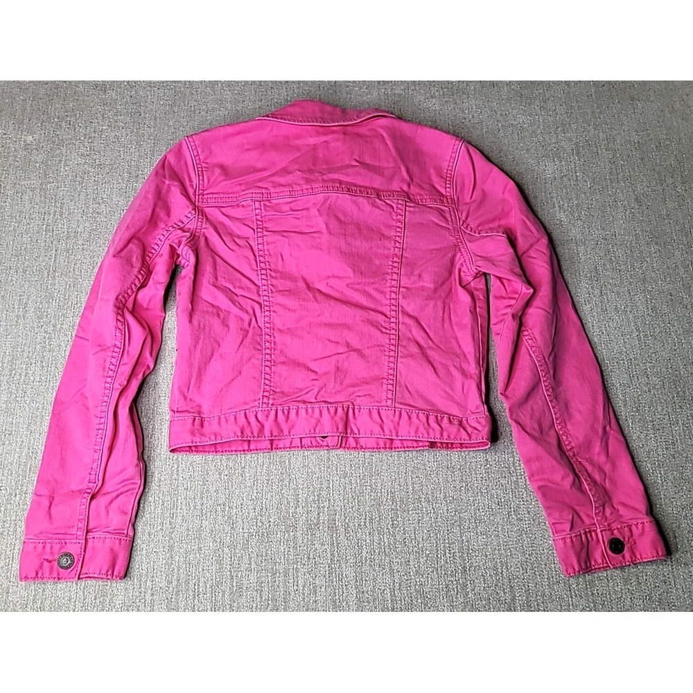 GAP Kids 1969 Denim Jacket Girl XXL Hot Pink Biker Jean Trucker Preppy - Picture 9 of 9